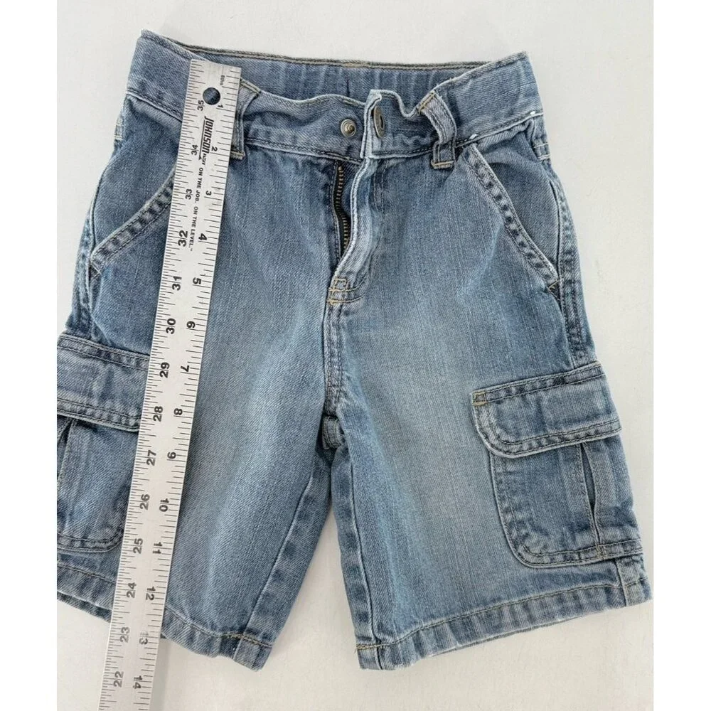 Gymboree Boy’s Denim Jean Cargo Shorts Size 5 Adjustable Waist Normcore‎